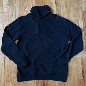 Rare ECKO UNLTD Black Shawl Zip Neck Pullover Sweater Size Mens Large Marc Ecko